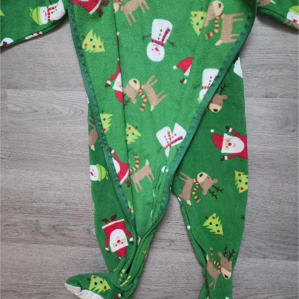 Carter's Infant Sleepwear Christmas Full Zip Fleece Footed Pajamas 18 Months 18M